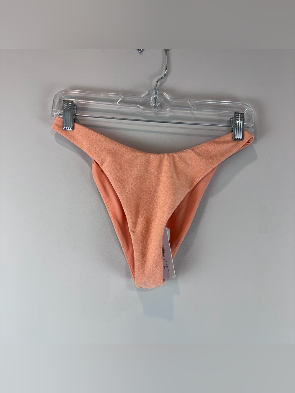 NEW L*Space Orange Terry Cloth High Leg Swim Vacation Cabana Bikini Bottom Larg
